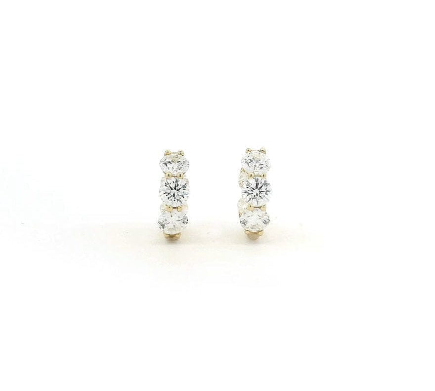 Earrings 18K Gold Diamond Huggie Hoop Earrings, lab grown