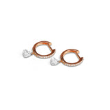 Earrings 18K Gold Drilled Heart Diamond Huggie Hoops Earrings