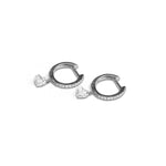 Earrings 18K Gold Drilled Heart Diamond Huggie Hoops Earrings