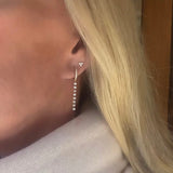 Earrings 18K Gold Invisible Set Laser Drilled Drop Diamond Huggie Hoops Earrings, 8 or 12 Diamonds