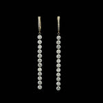 Earrings 18K Gold Invisible Set Laser Drilled Drop Round Diamond Huggie Hoops Earrings, Lab Grown