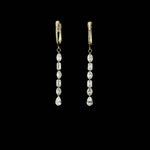 Earrings 18K Gold Invisible Set Laser Drilled Multi-Shape Diamond Earrings, Lab Grown