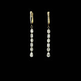 Earrings 18K Gold Invisible Set Laser Drilled Multi-Shape Diamond Earrings, Lab Grown