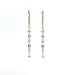 Earrings 18K Gold Invisible Set Laser Drilled Multi-Shape Diamond Earrings, Lab Grown