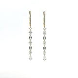 Earrings 18K Gold Invisible Set Laser Drilled Multi-Shape Diamond Earrings, Lab Grown