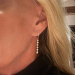 Earrings 18K Gold Invisible Set Laser Drilled Multi-Shape Diamond Earrings, Lab Grown