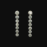 Earrings 18K Gold Invisible Set Laser Drilled Round Diamond Stud Dandle Earrings, Lab Grown