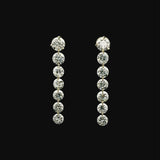 Earrings 18K Gold Invisible Set Laser Drilled Round Diamond Stud Dandle Earrings, Lab Grown