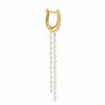 Earrings 18K Gold Invisible Set Laser Drilled Round Drop Diamond Earrings, Lab Grown, 1-2 cts