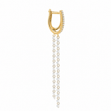 Earrings 18K Gold Invisible Set Laser Drilled Round Drop Diamond Earrings, Lab Grown, 1-2 cts