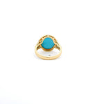 Earrings 18K Gold Turquoise and Pave Diamond Ring