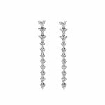 Earrings 6 / White Gold 14K Gold Trio of Round Diamonds Drop Earrings