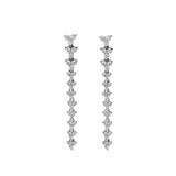 Earrings 6 / White Gold 14K Gold Trio of Round Diamonds Drop Earrings