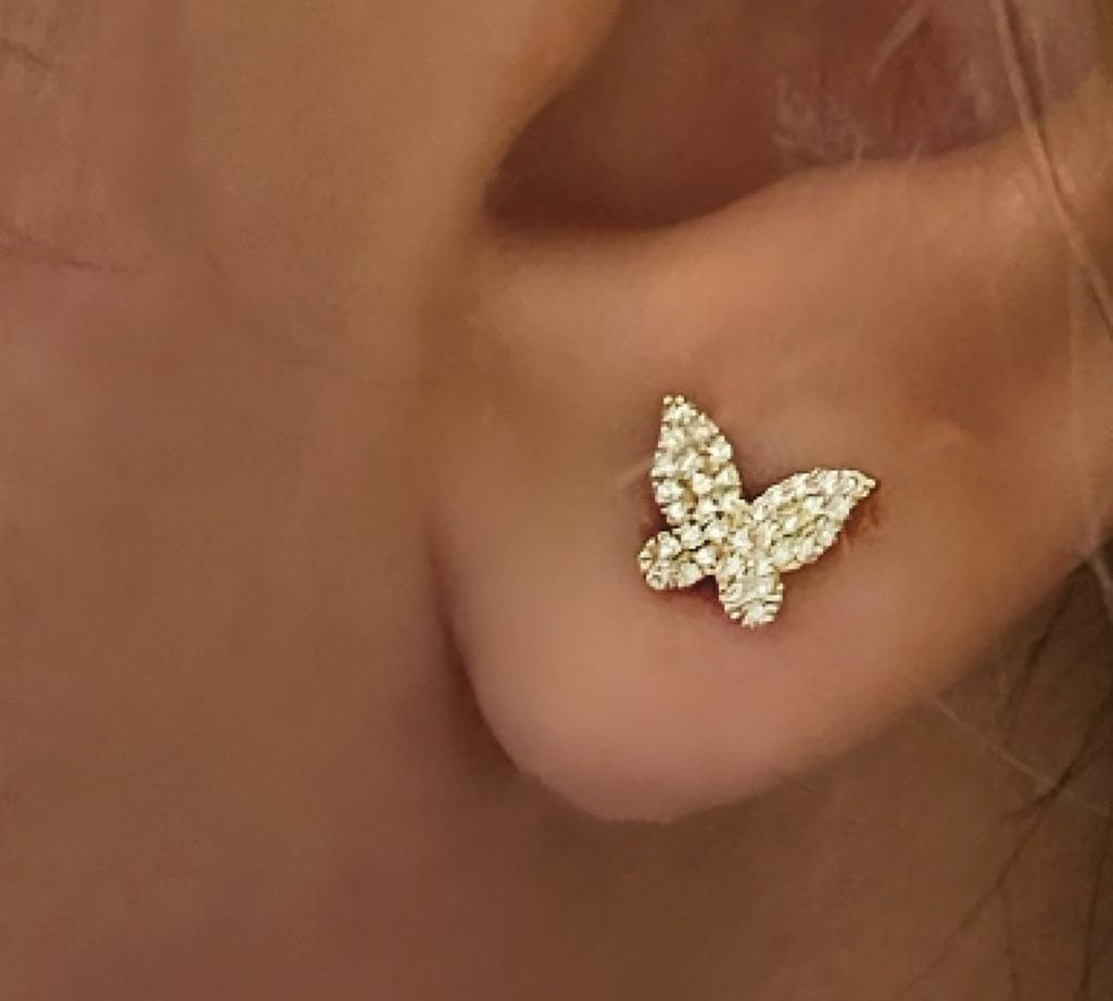 Earrings Butterfly Diamond Stud Earrings