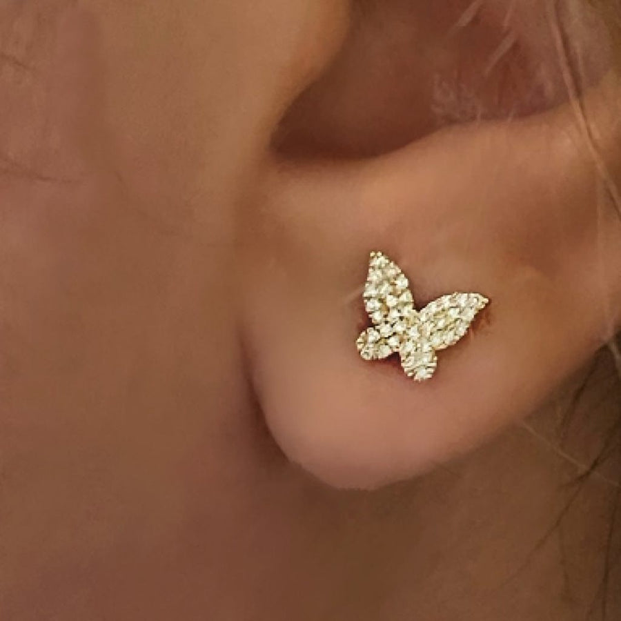 Earrings Butterfly Diamond Stud Earrings