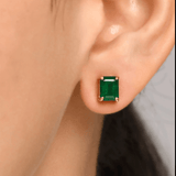 Earrings Copy of 14K & 18K Gold Emerald Stud Earrings, 5 x 3 mm