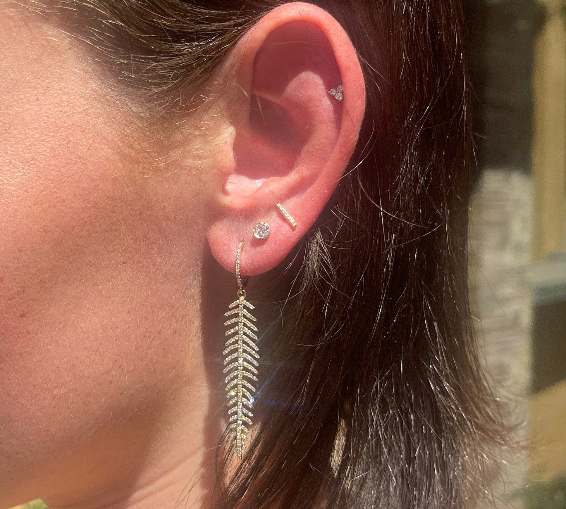 Earrings Diamond Bar Stud Earrings