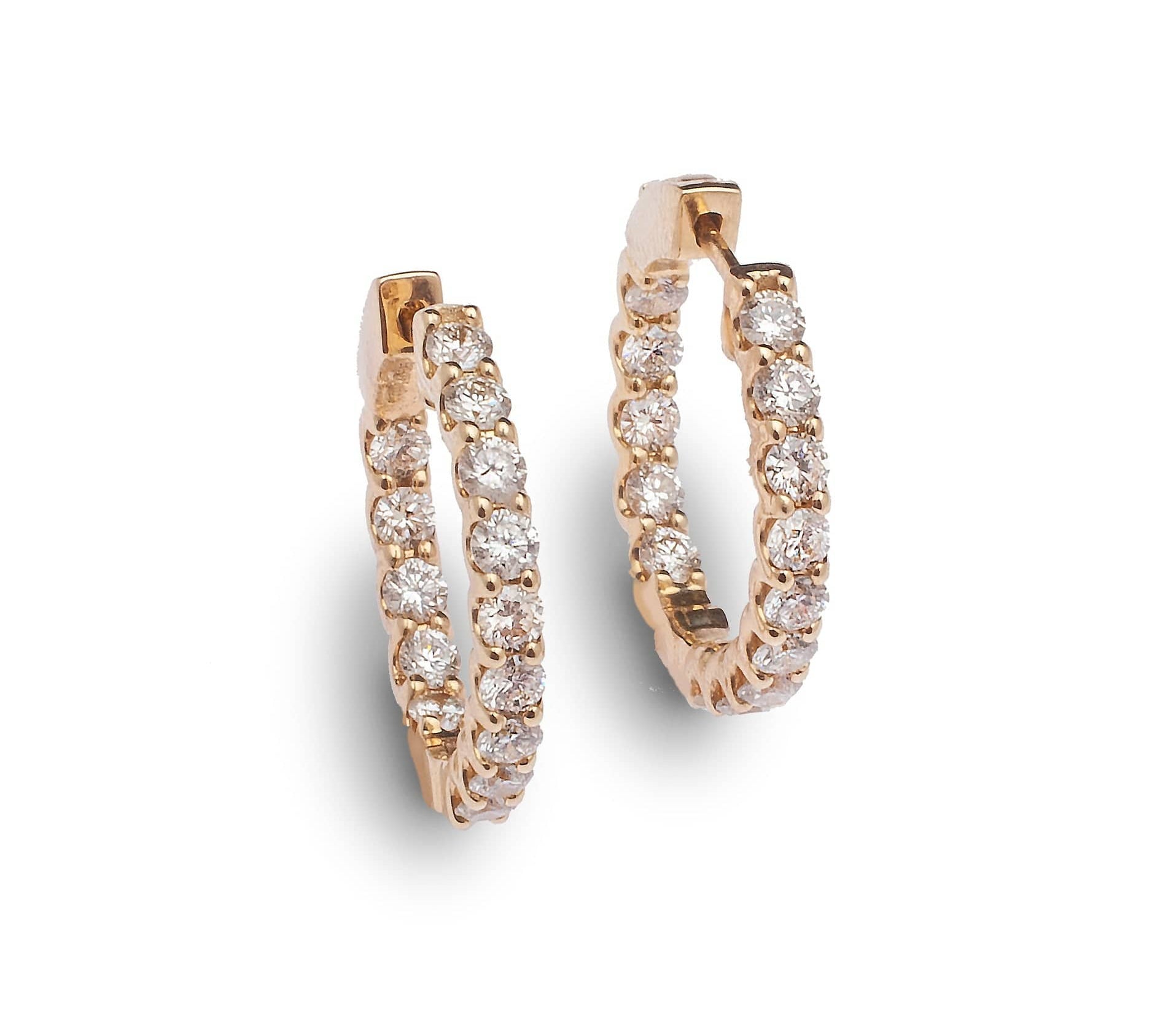 Earrings Diamond Inside-Outside Hoop Earrings