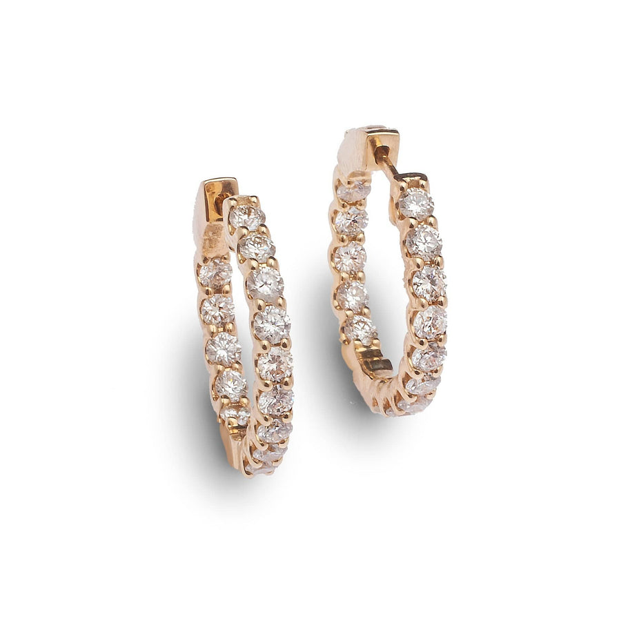 Earrings Diamond Inside-Outside Hoop Earrings