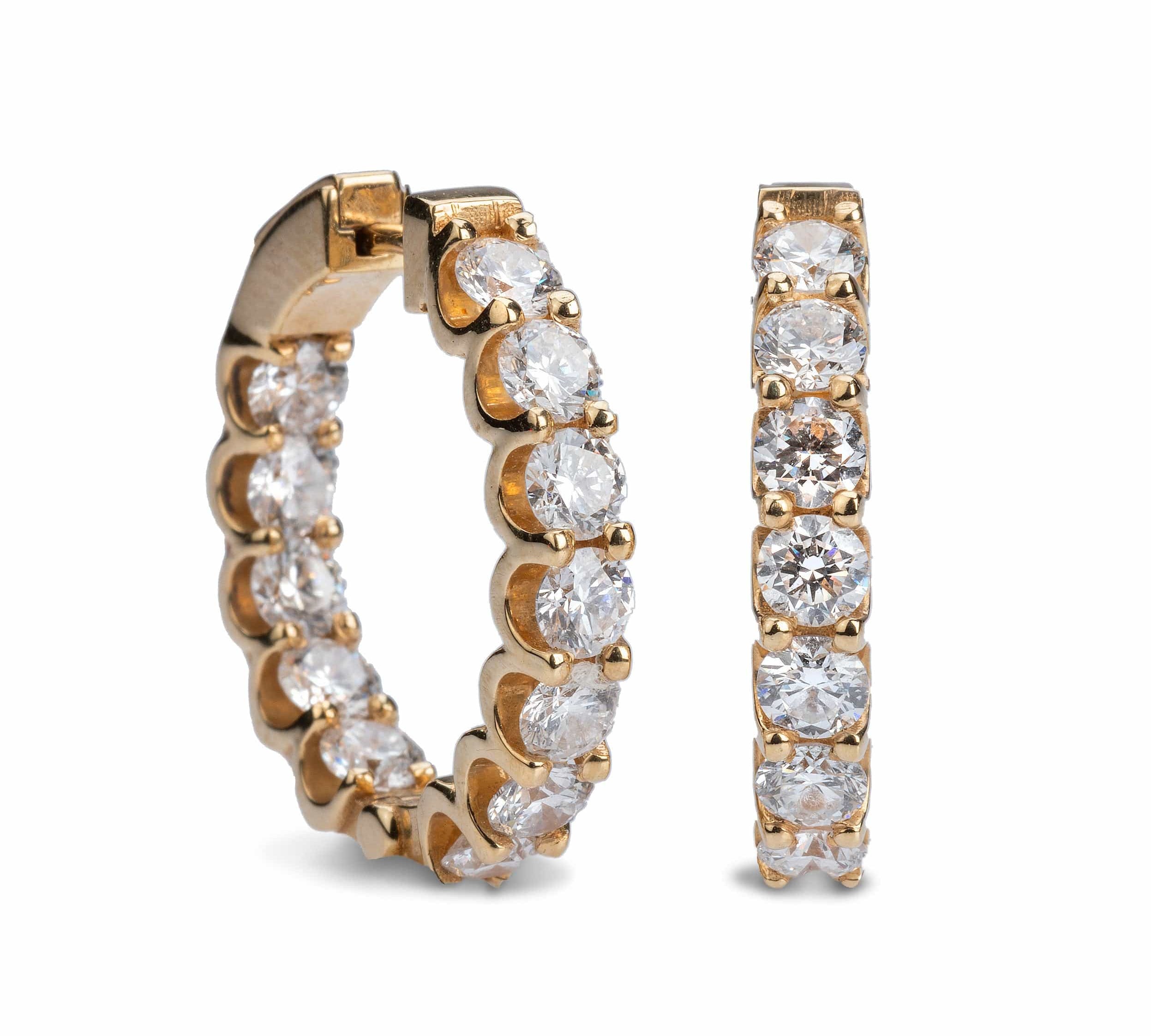 Earrings Diamond Inside-Outside Hoop Earrings, Large, Lab Grown