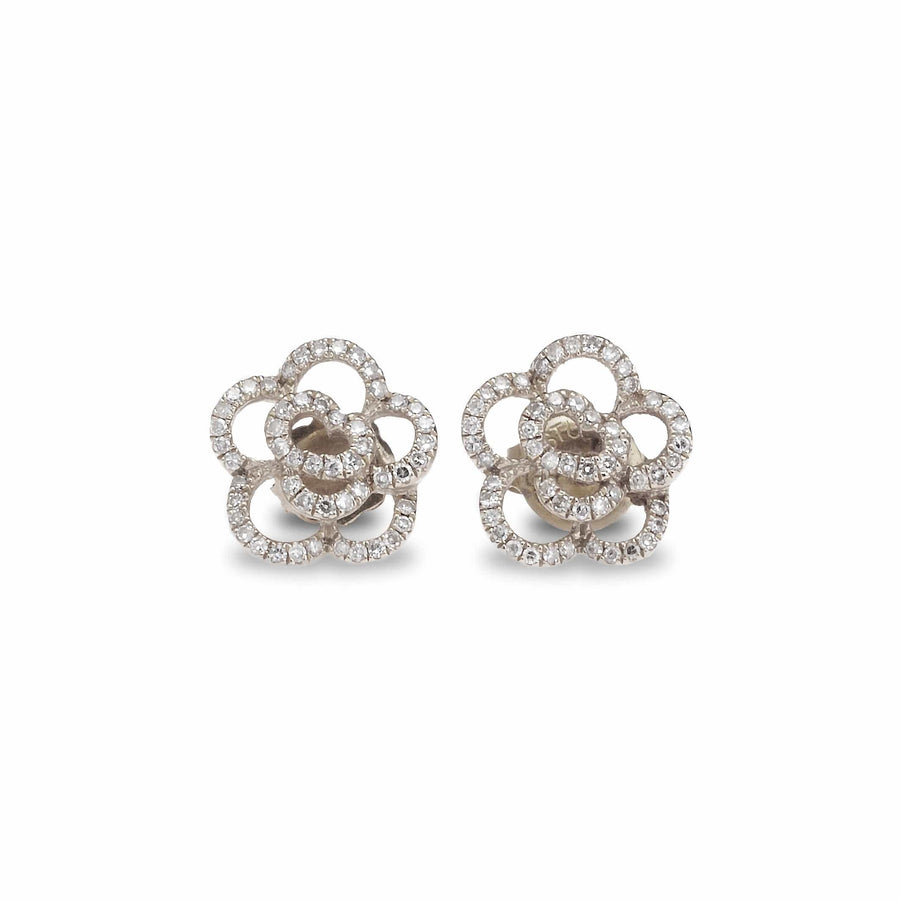 Earrings Flower Diamond Stud Earrings
