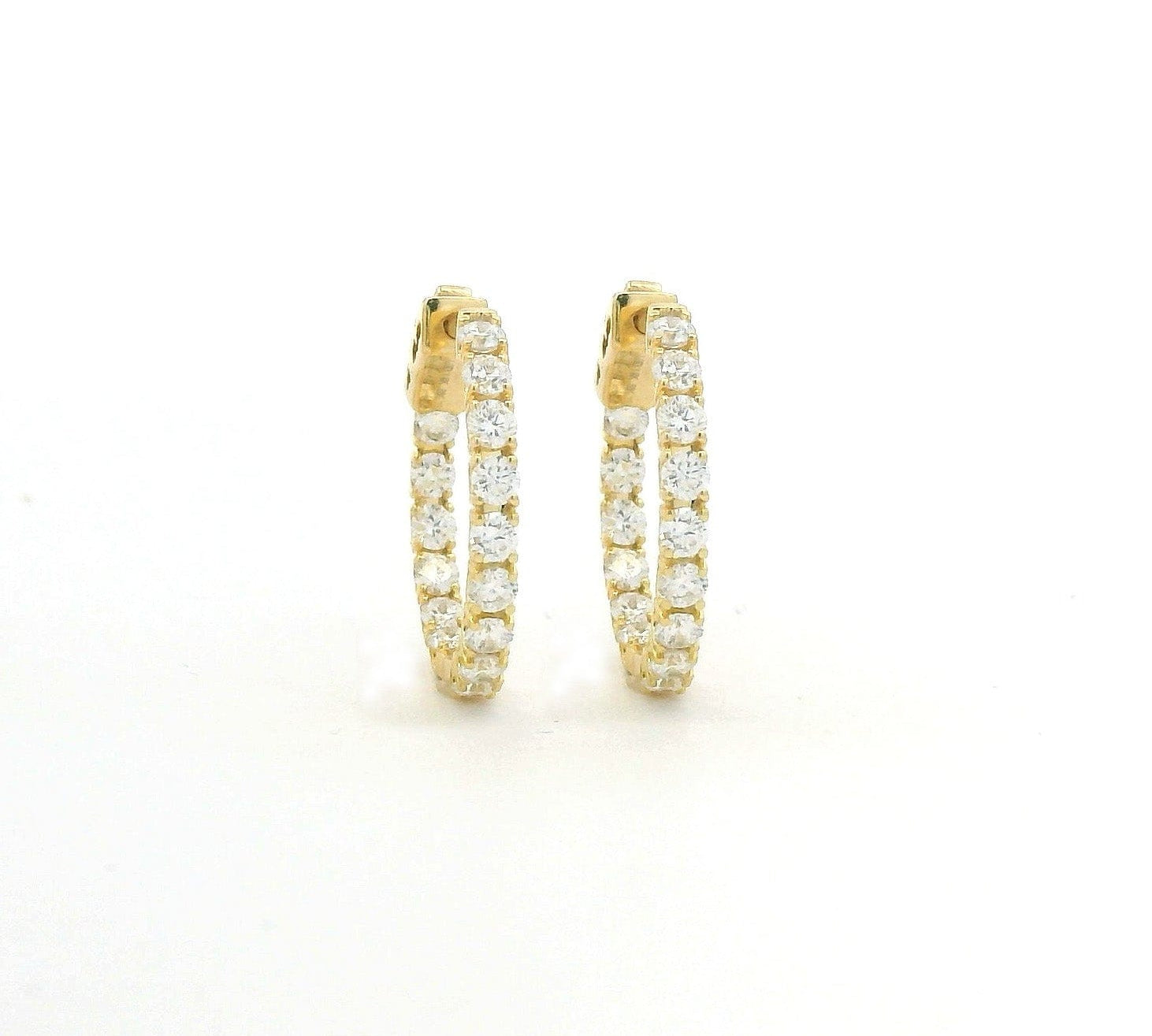 Earrings Inside Outside Medium Diamond Hoop Earrings Lab Grown