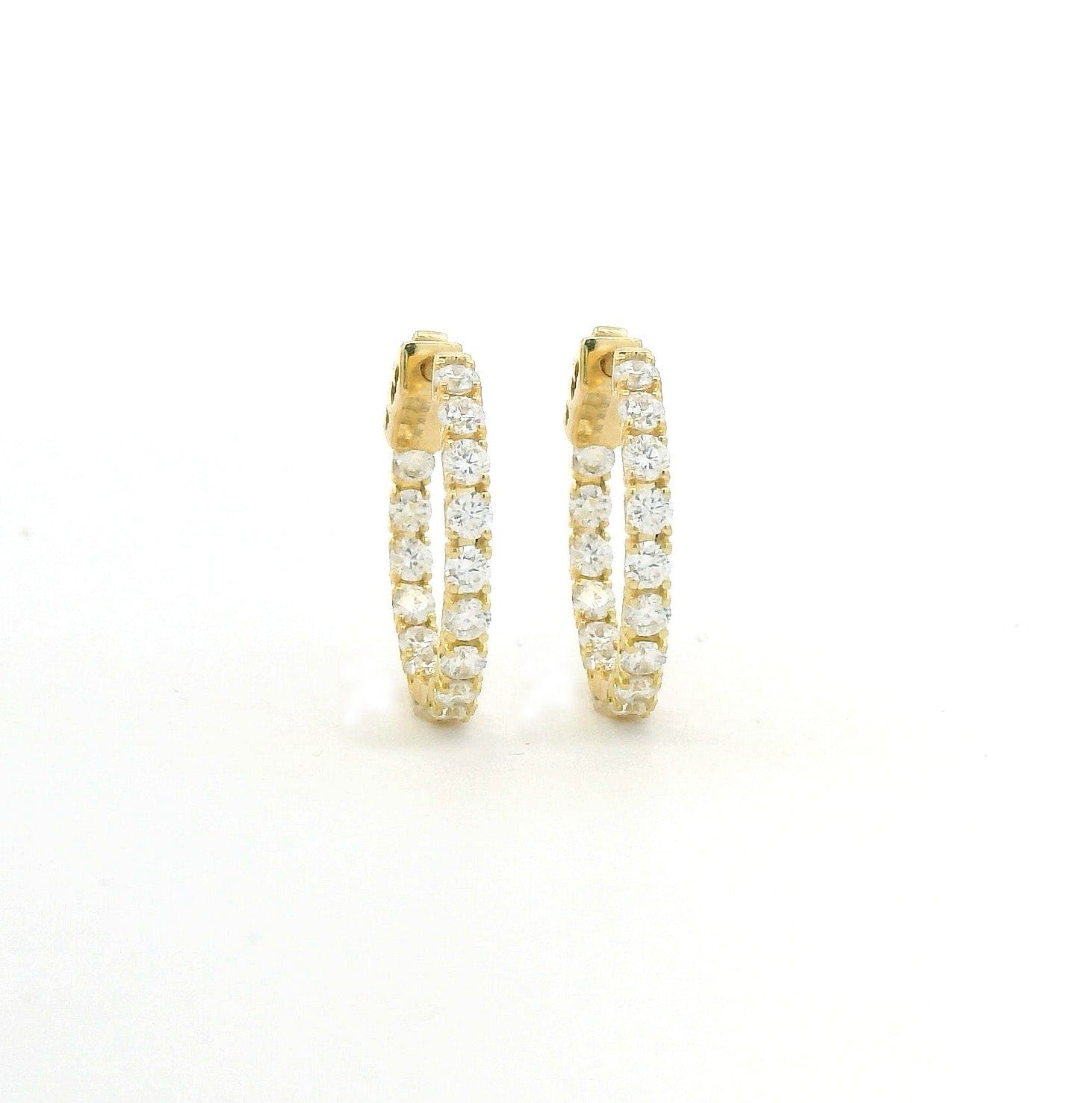 Earrings Inside Outside Medium Diamond Hoop Earrings Lab Grown