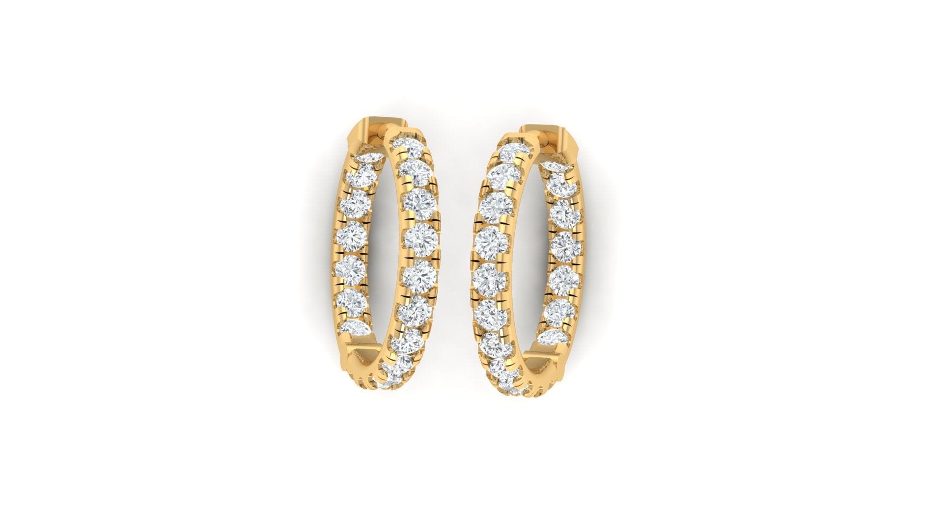 Earrings Inside Outside Medium Diamond Hoop Earrings Lab Grown