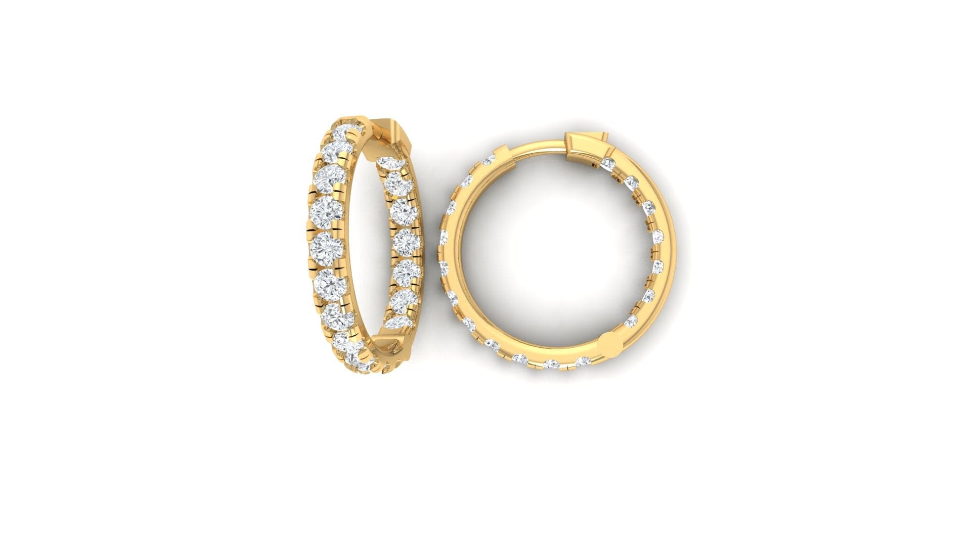 Earrings Inside Outside Small Diamond Hoop Earrings Lab Grown