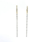 Earrings Rose Gold / 1.35 cts 14K Gold Invisible Set Laser Drilled Round Drop Diamond Earrings, Lab Grown, 1.45 cts