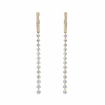 Earrings Rose Gold / 1.35 cts 18K Gold Invisible Set Laser Drilled Round Drop Diamond Earrings, Lab Grown, 1-2 cts
