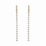Earrings Rose Gold / 1.35 cts 18K Gold Invisible Set Laser Drilled Round Drop Diamond Earrings, Lab Grown, 1-2 cts