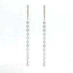 Earrings Rose Gold / 12 Diamonds 18K Gold Invisible Set Laser Drilled Drop Diamond Huggie Hoops Earrings, Lab Grown