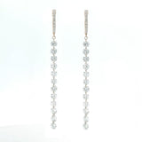 Earrings Rose Gold / 12 Diamonds 18K Gold Invisible Set Laser Drilled Drop Diamond Huggie Hoops Earrings, Lab Grown