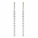 Earrings Rose Gold / 12 Diamonds 18K Gold Invisible Set Laser Drilled Drop Round Diamond Huggie Hoops Earrings, 5.02 cts, Lab Grown