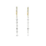 Earrings Rose Gold / 12 Diamonds 18K Gold Invisible Set Laser Drilled Multi-Shape Diamond Earrings, Lab Grown