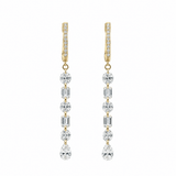 Earrings Rose Gold / 12 Diamonds 18K Gold Invisible Set Laser Drilled Multi-Shape Diamond Earrings, Lab Grown