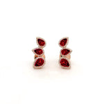 Earrings Rose Gold / 14K 14K & 18K Gold Three Pear Ruby and Diamond Crawler Earrings