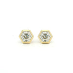 Earrings Rose Gold / 14K / .5 carats total weight 14K & 18K Gold Hexagon Bezel Set Diamond Stud Earrings,Lab Grown