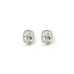 Earrings Rose Gold / 14K / .5 carats total weight 14K & 18K Gold Step Cut Cushion Bezel Set Diamond Stud Earrings, Lab Grown