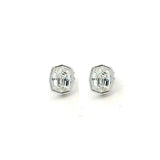 Earrings Rose Gold / 14K / .5 carats total weight 14K & 18K Gold Step Cut Cushion Bezel Set Diamond Stud Earrings, Lab Grown