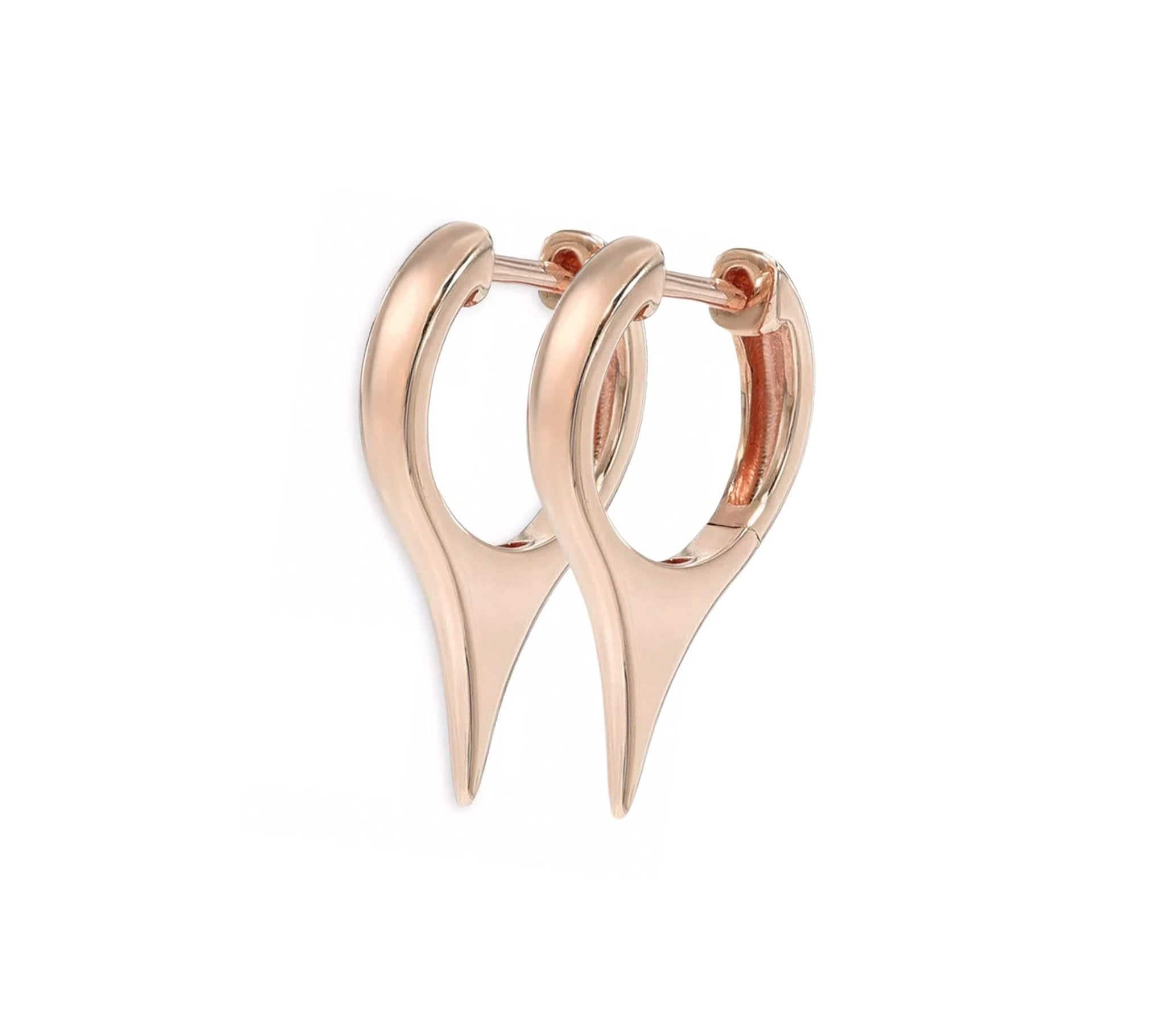 Earrings Rose Gold 14K Gold Dagger Hoops Earrings