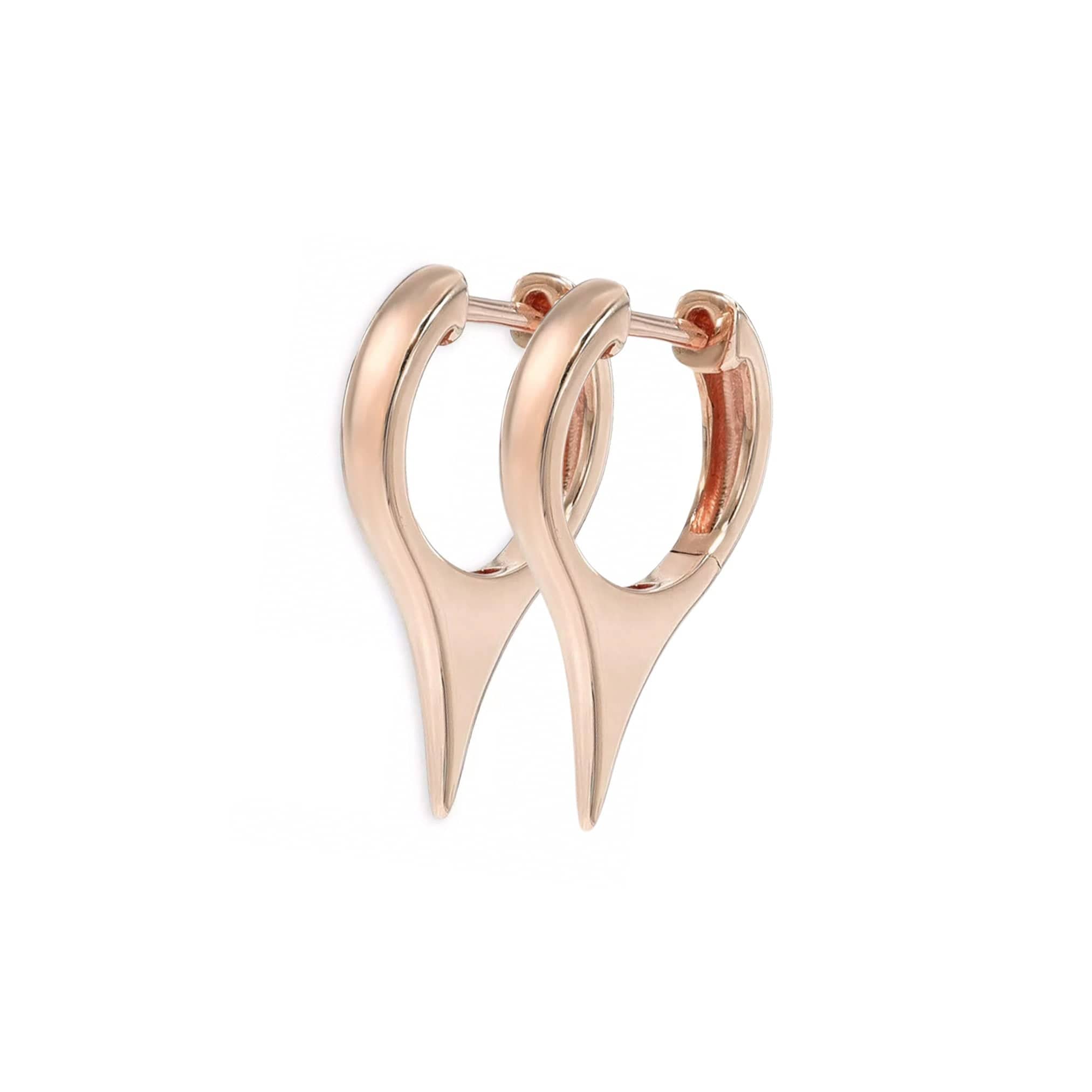 Earrings Rose Gold 14K Gold Dagger Hoops Earrings