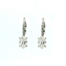 Earrings Rose Gold 14K Gold Pave Diamond Step Oval Cut Diamond Drop Earrings, Lab Grown Diamonds