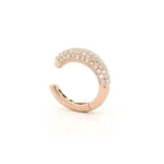 Earrings Rose Gold 14K Gold Puffy Pave Diamond Cuff Hoop Earring