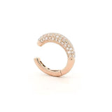 Earrings Rose Gold 14K Gold Puffy Pave Diamond Cuff Hoop Earring