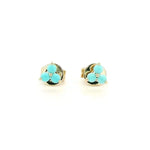 Earrings Rose Gold 14K Gold Trio Turquoise Stud Earrings