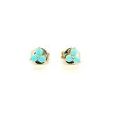 Earrings Rose Gold 14K Gold Trio Turquoise Stud Earrings