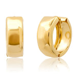 Earrings Rose Gold 14K Thick Gold Dome Hoop Earrings