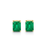 Earrings Rose Gold / 18K Copy of 14K & 18K Gold Emerald Stud Earrings, 5 x 3 mm